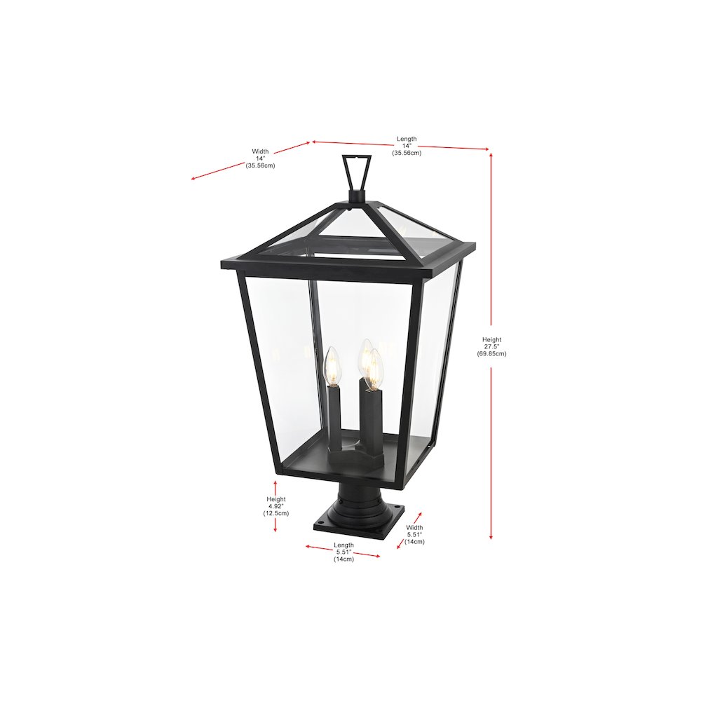 Oxford 7 inch Outdoor Pendant in Black. Picture 7