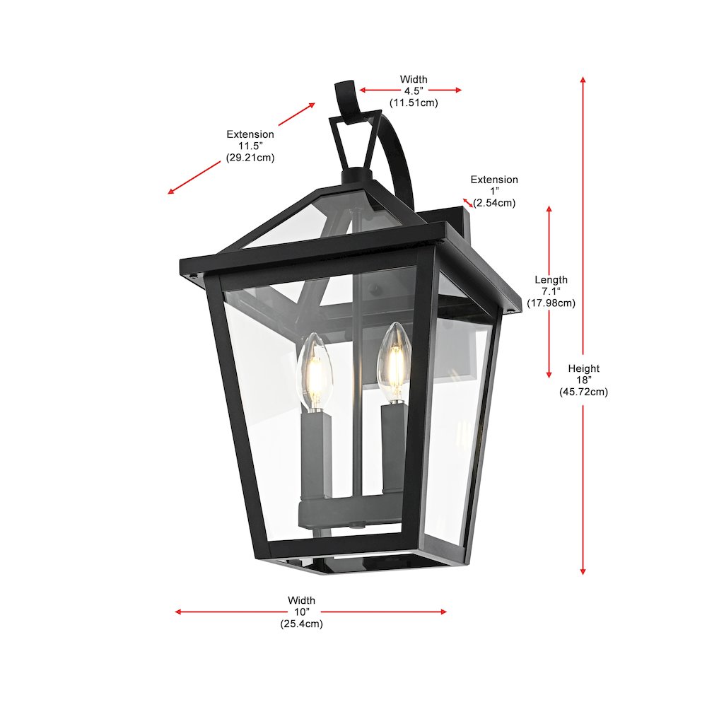 Frankford 7 inch Outdoor Pendant in Black. Picture 8
