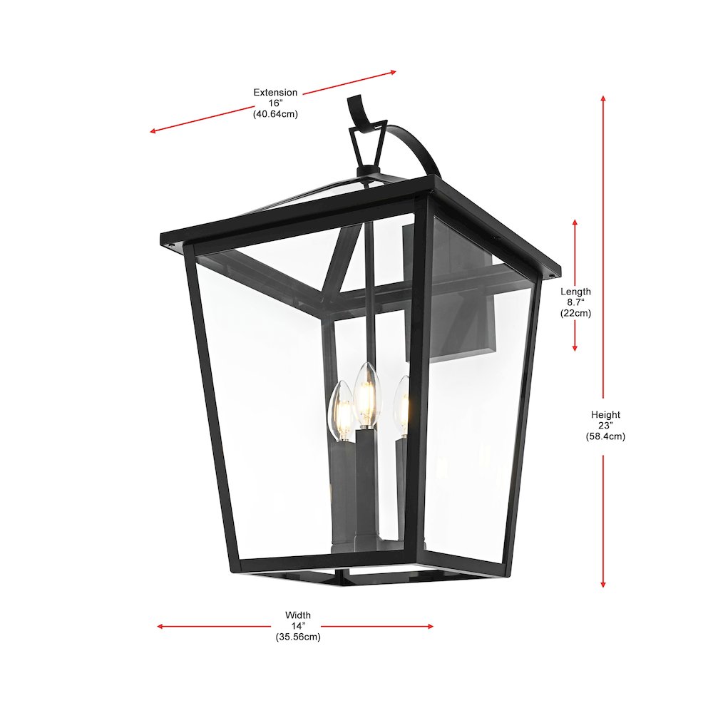 Oxford 7 inch Outdoor Pendant in Black. Picture 8