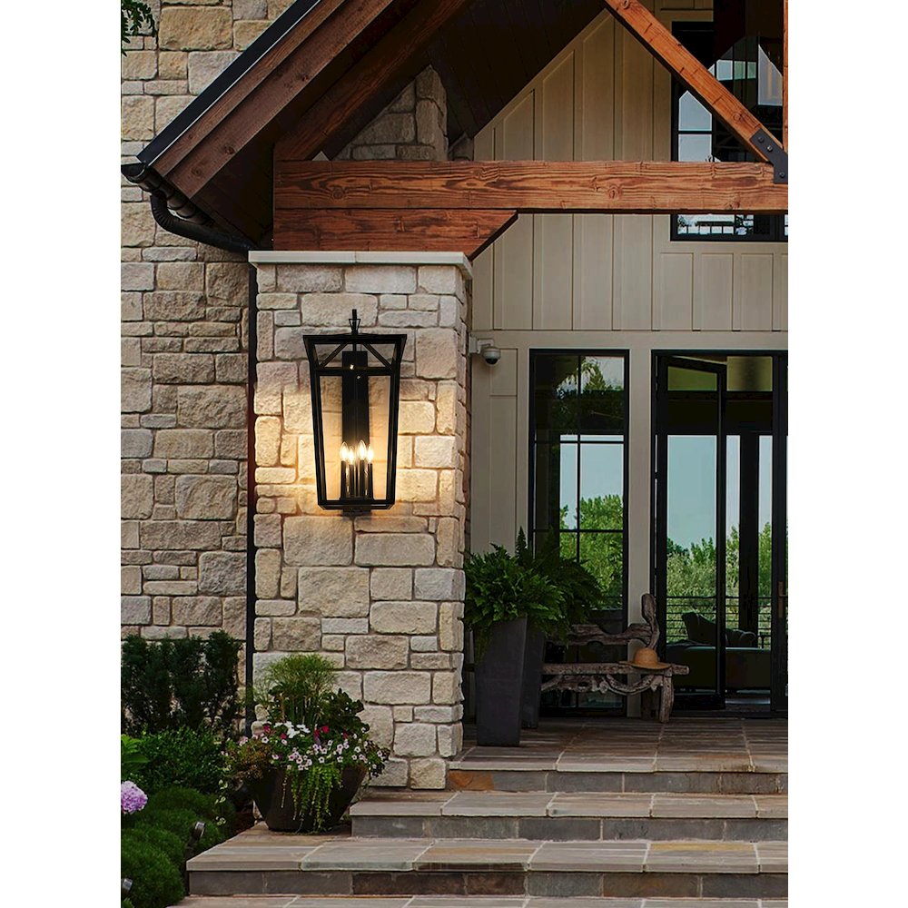 Frankford 16 Inch Outdoor Wall Sconce In Black. Picture 2