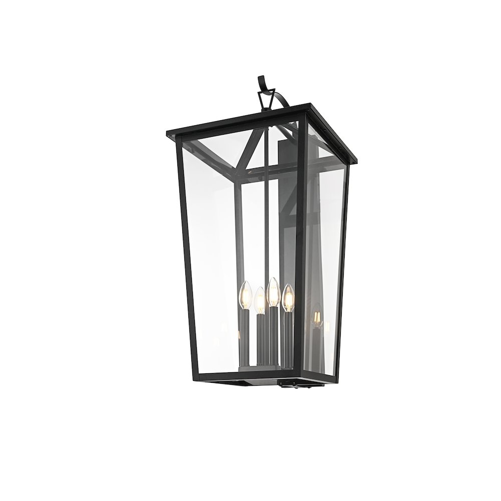 Frankford 16 Inch Outdoor Wall Sconce In Black. Picture 3