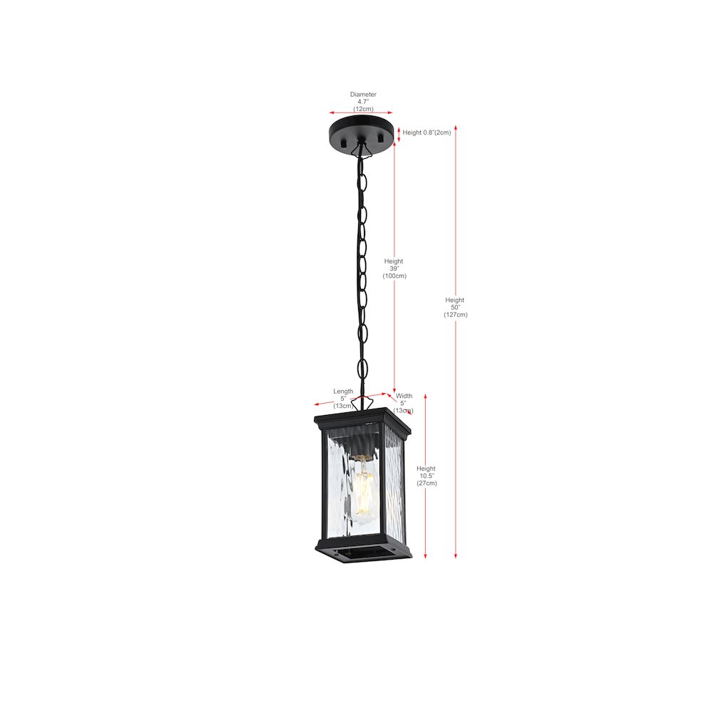 Mascher 7 inch Outdoor Pendant in Black. Picture 8