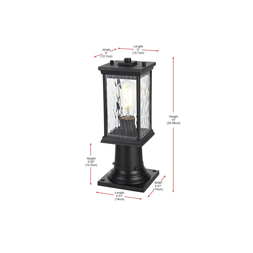 Mascher 7 inch Outdoor Pendant in Black. Picture 7