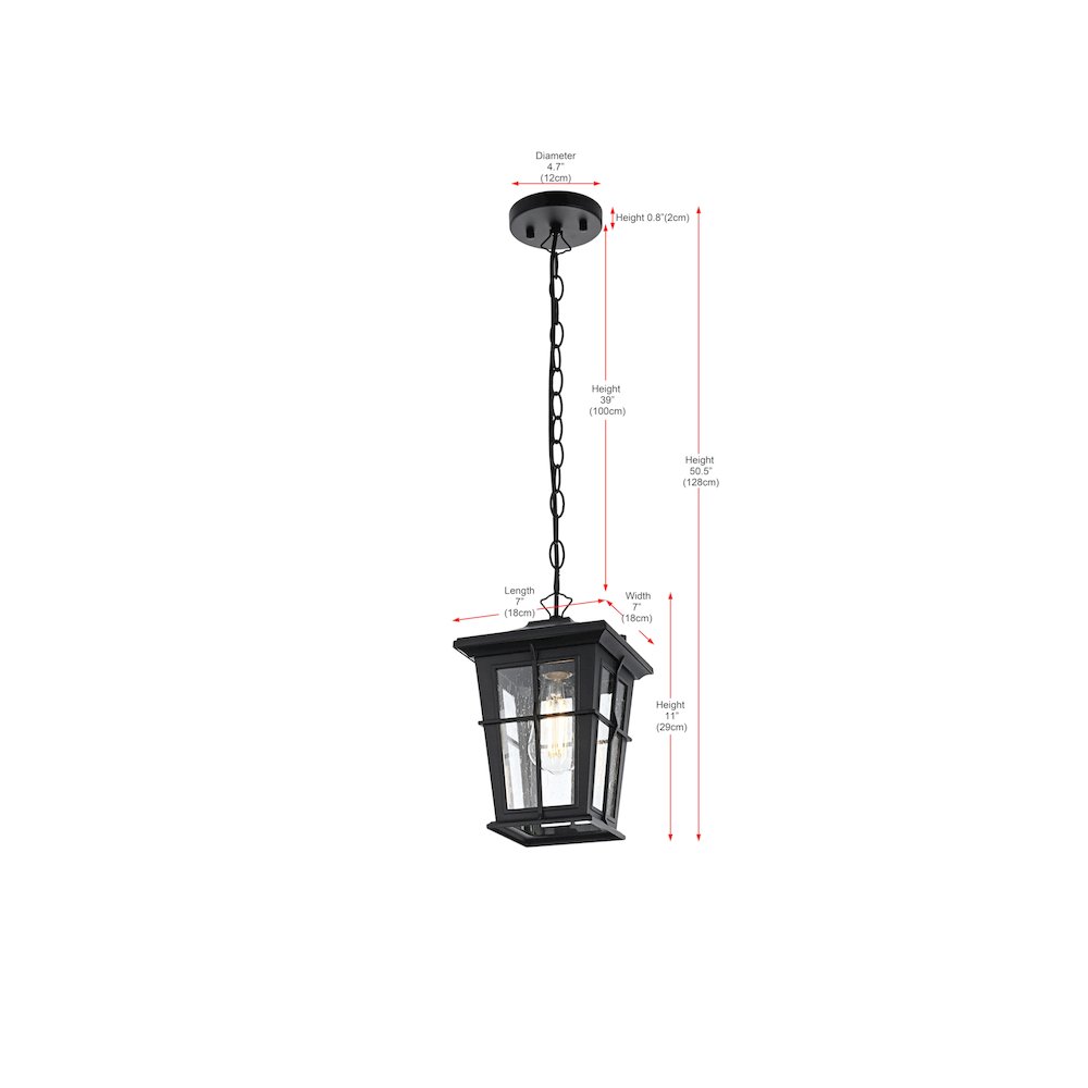 Bodine 7 inch Outdoor Pendant in Black. Picture 8