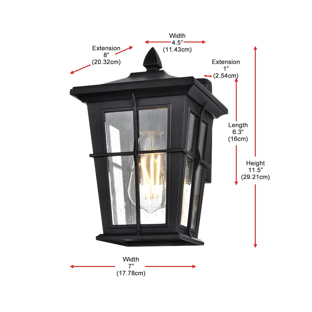 Bodine 7 inch Outdoor Pendant in Black. Picture 8