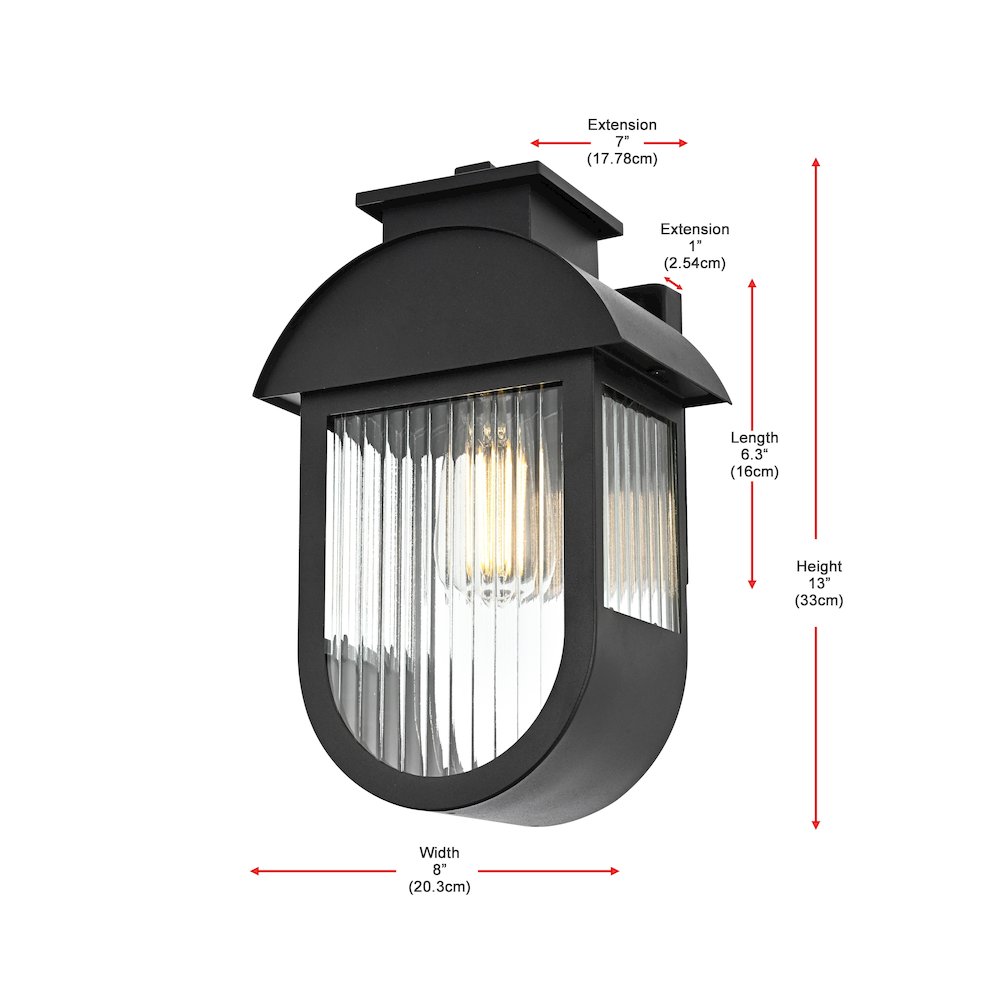 Albert 7 inch Outdoor Pendant in Black. Picture 8