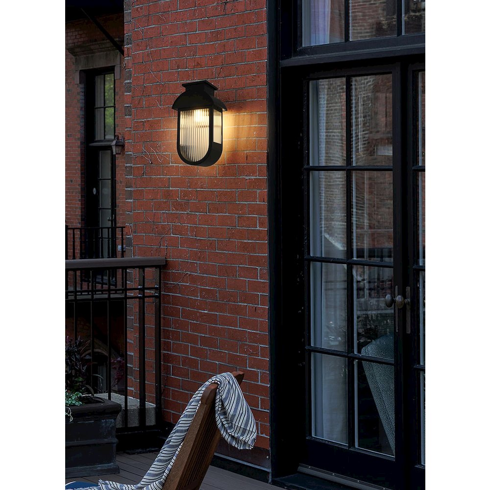 Albert 10 Inch Outdoor Wall Sconce In Black. Picture 2