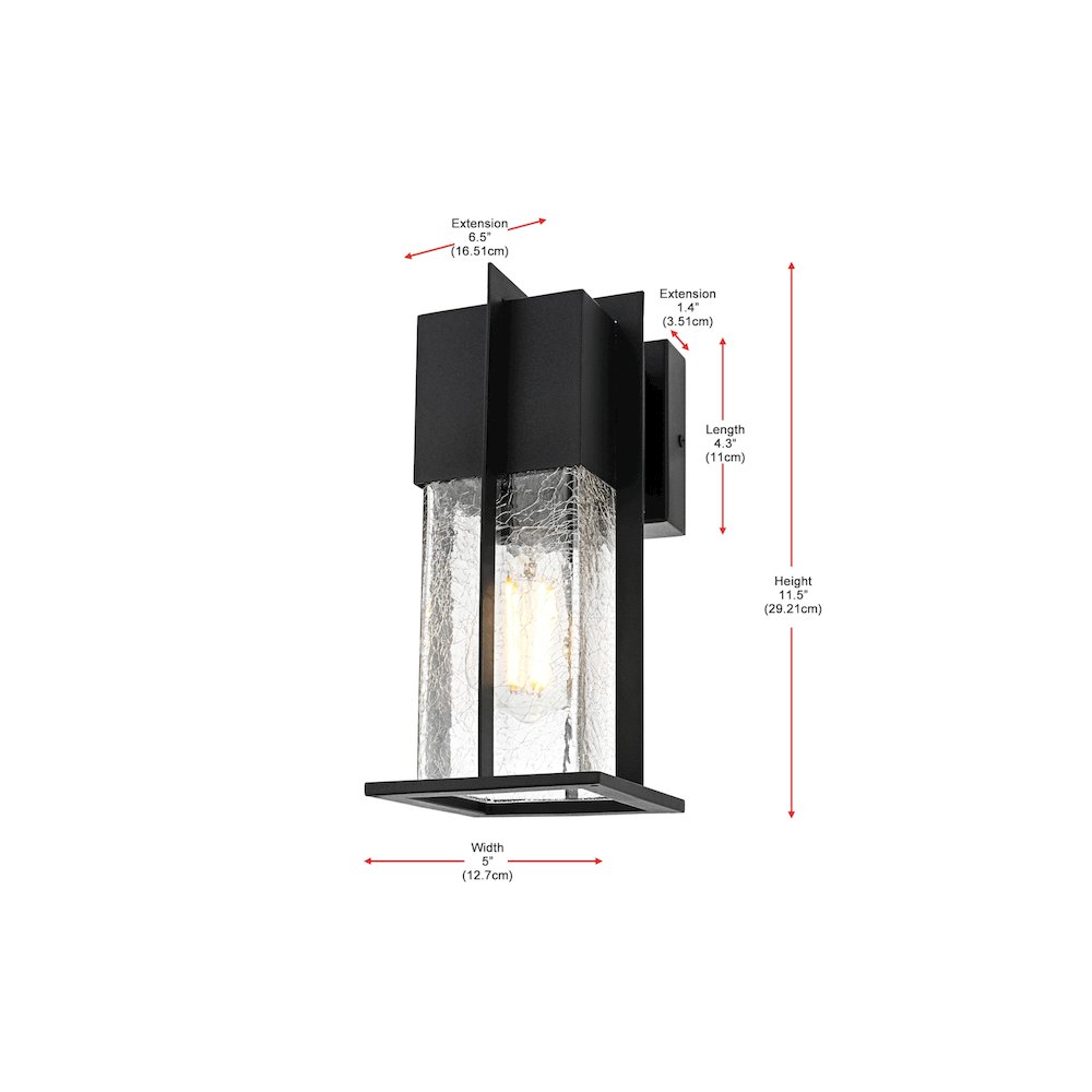 Janney 7 inch Outdoor Pendant in Black. Picture 8