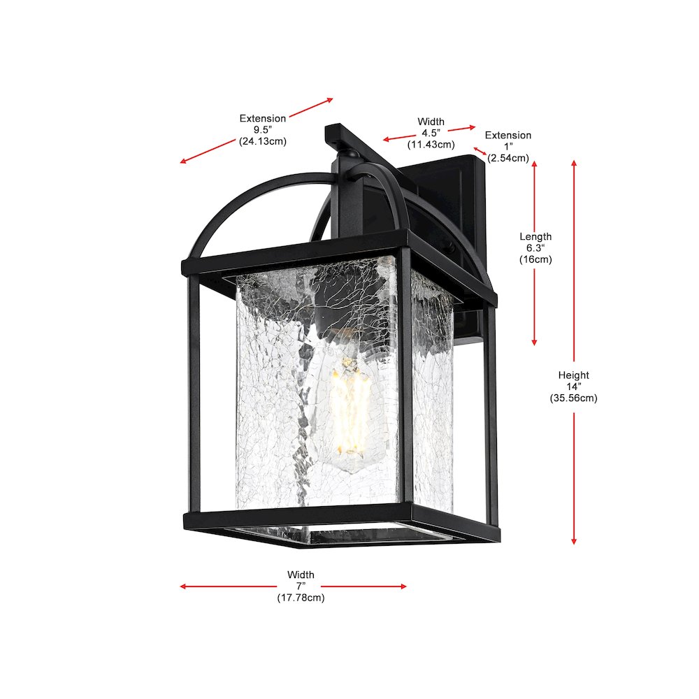 Gratz 7 inch Outdoor Pendant in Black. Picture 8