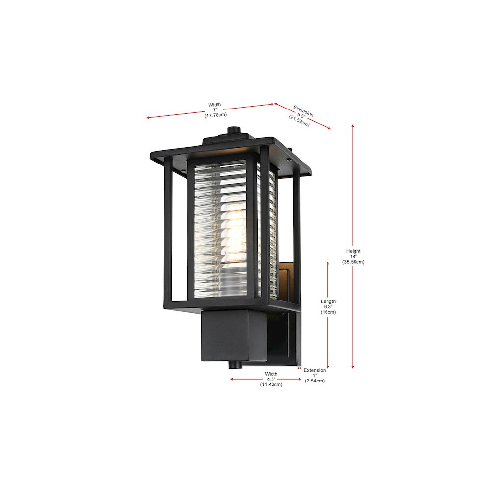 Bouvier 7 inch Outdoor Pendant in Black. Picture 8