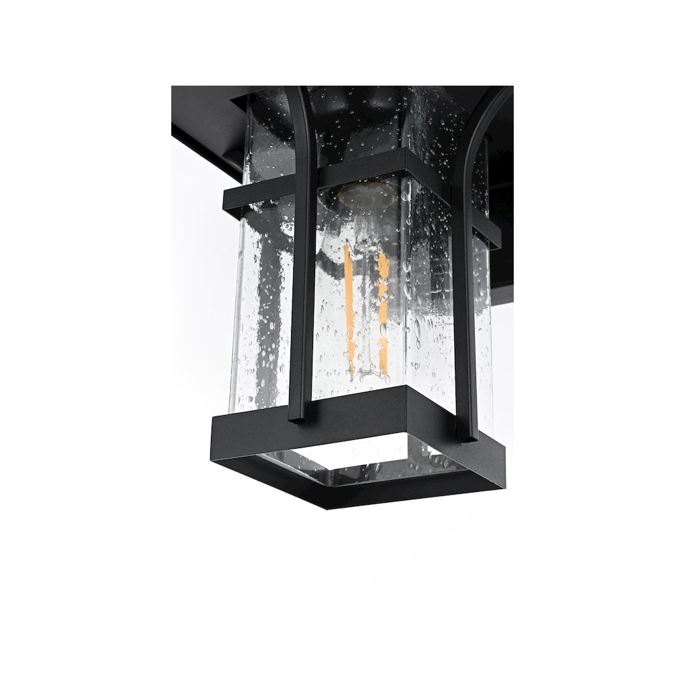 Woodstock 7 inch Outdoor Pendant in Black. Picture 5