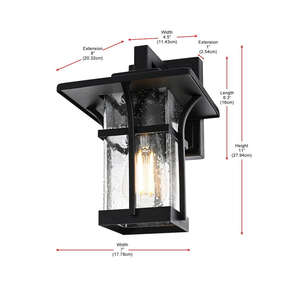 Woodstock 7 inch Outdoor Pendant in Black. Picture 8