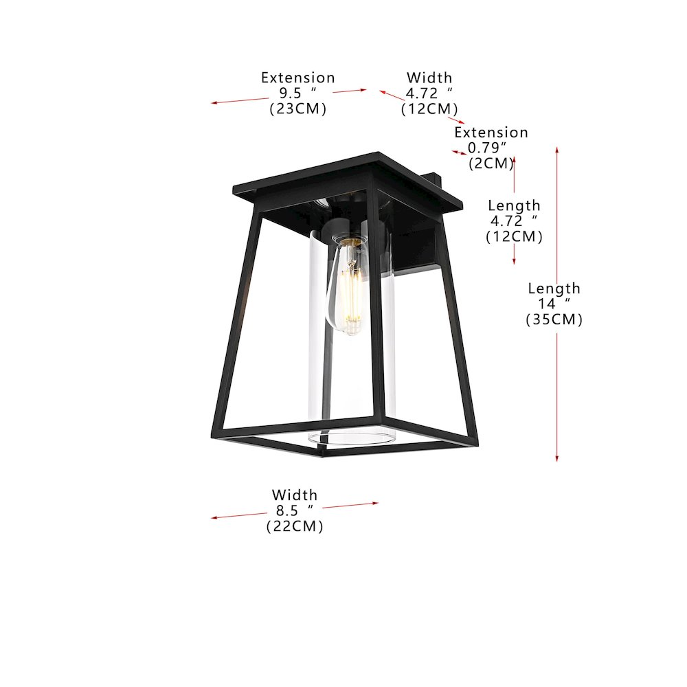 Lambert 8.5 Inch Outdoor Wall Sconce In Black. Picture 8