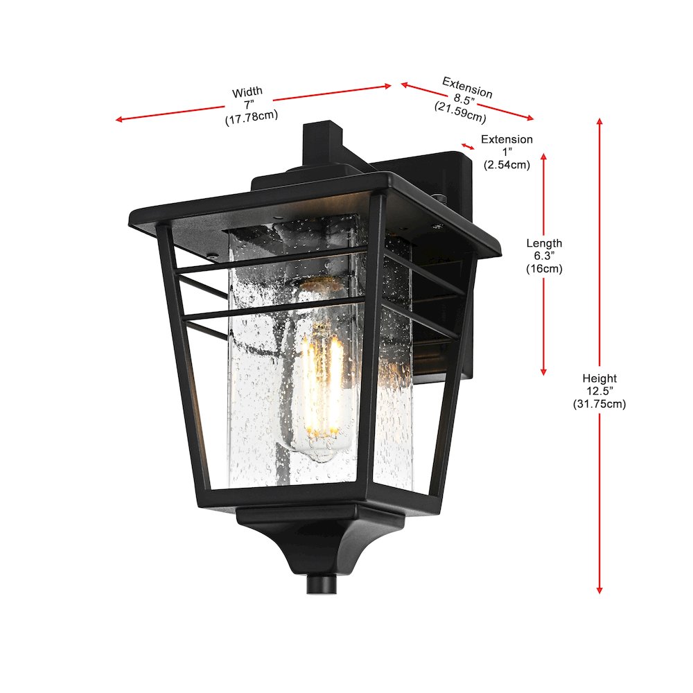 Croskey 7 inch Outdoor Pendant in Black. Picture 8