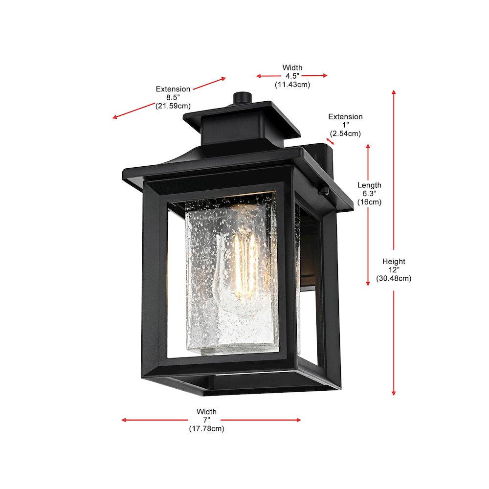 Judson 7 inch Outdoor Pendant in Black. Picture 8