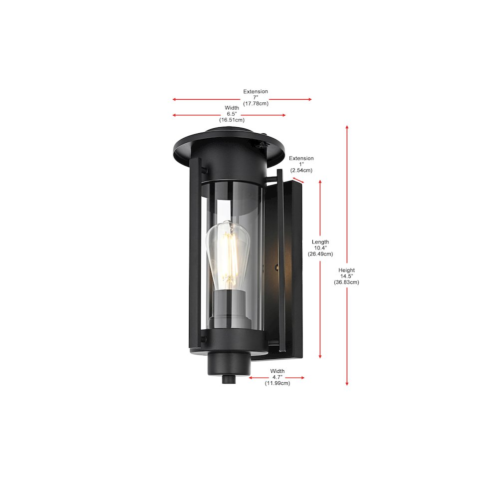 Bucknell 7 inch Outdoor Pendant in Black. Picture 8