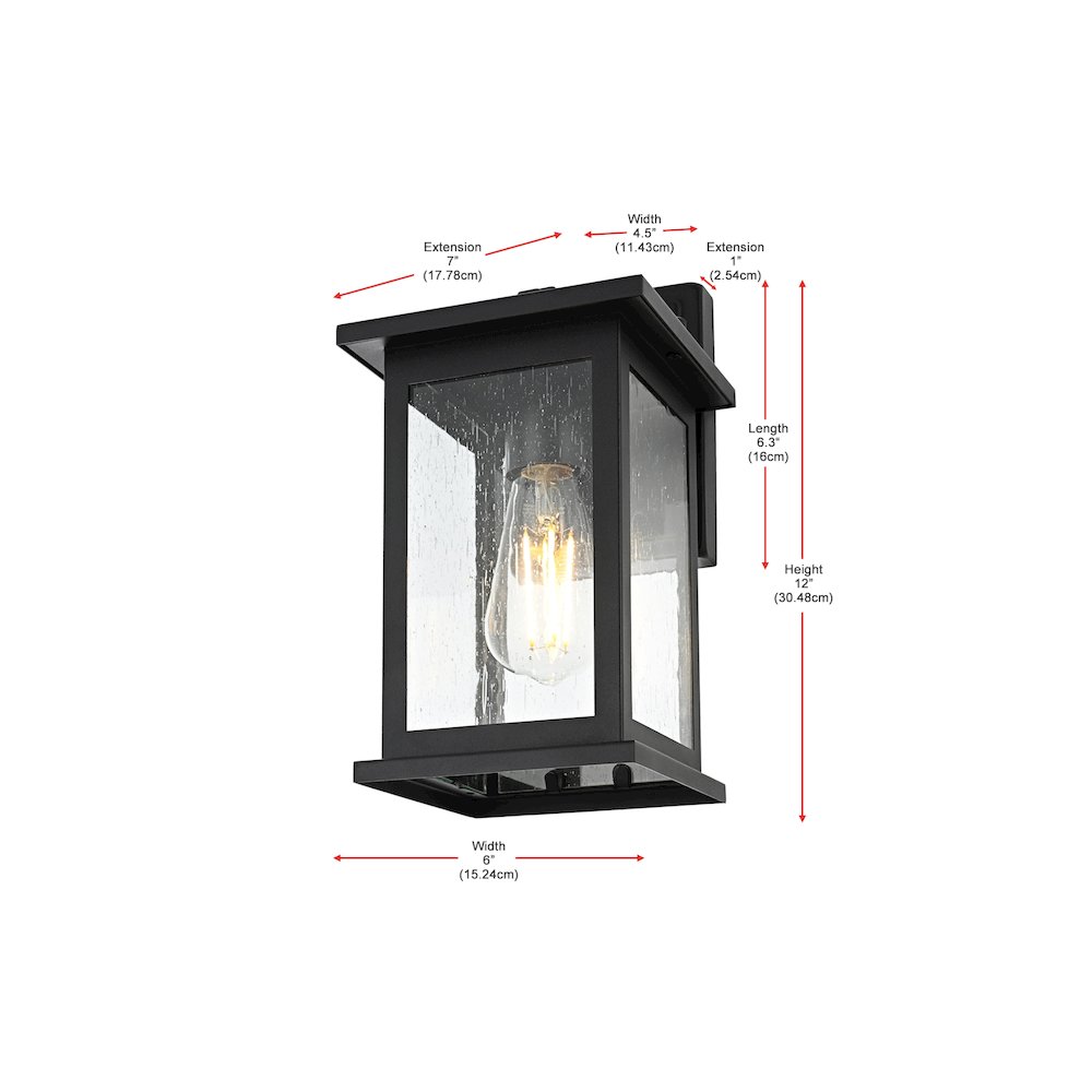Ringgold 7 inch Outdoor Pendant in Black. Picture 8