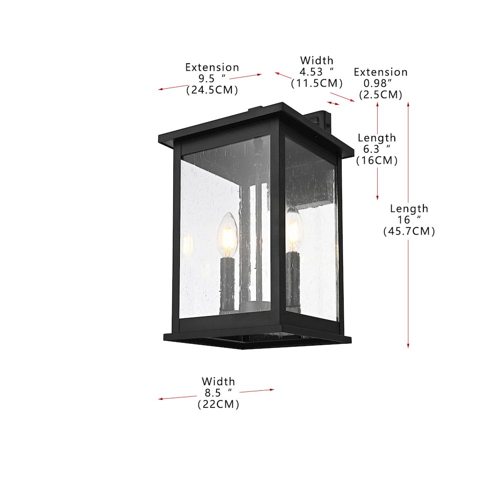 Ringgold 8.5 Inch Outdoor Wall Sconce In Black. Picture 8