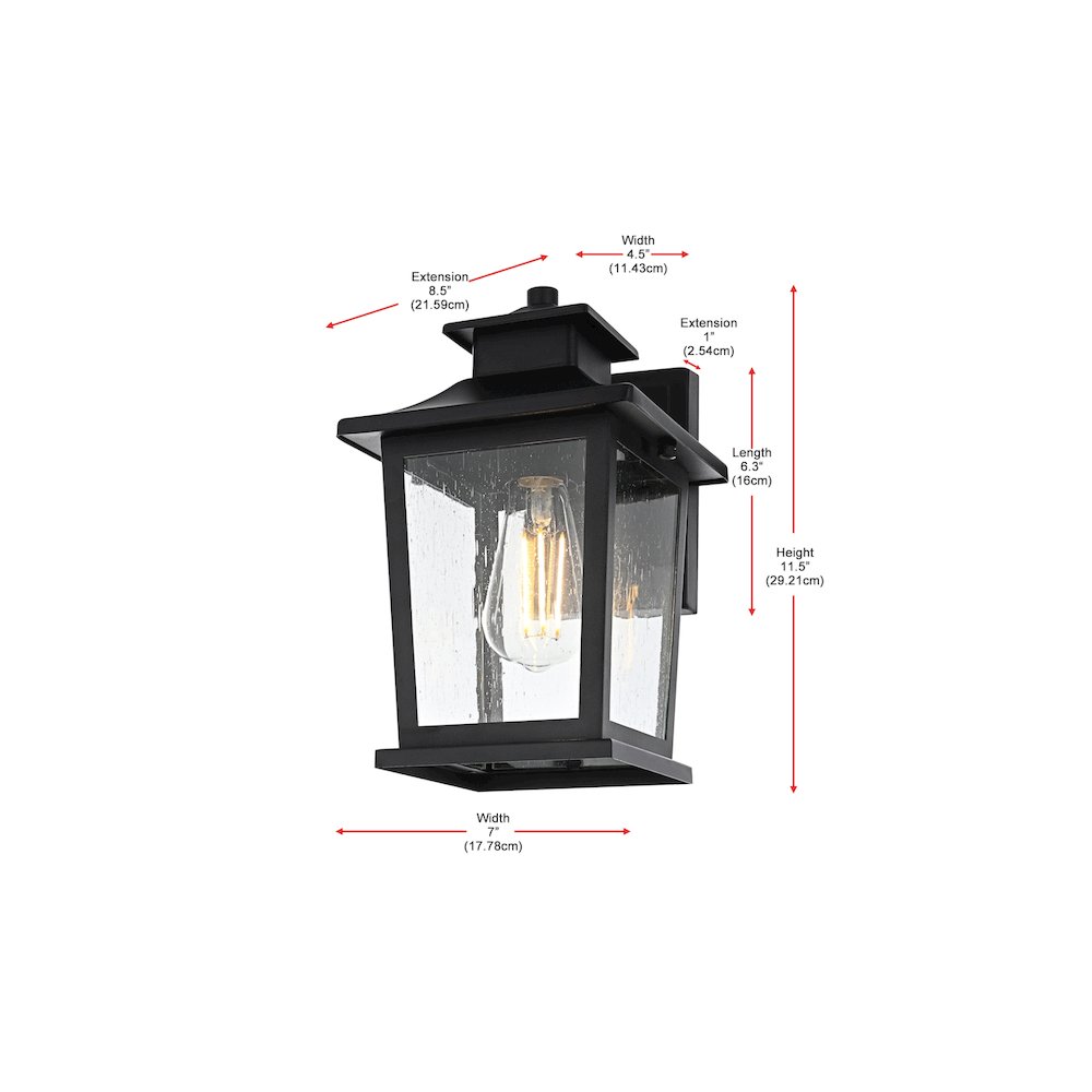 Redner 7 inch Outdoor Pendant in Black. Picture 8