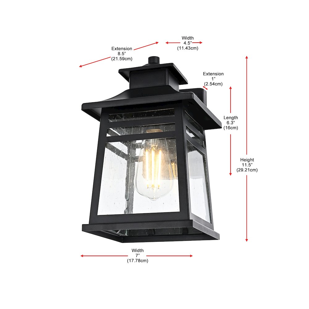 Bambrey 7 inch Outdoor Pendant in Black. Picture 8