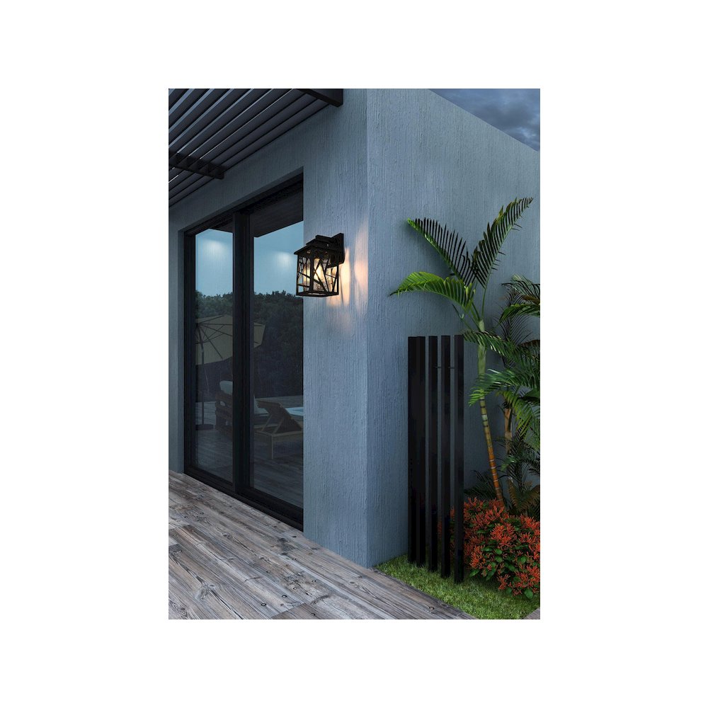 Clifford 7 inch Outdoor Pendant in Black. Picture 2