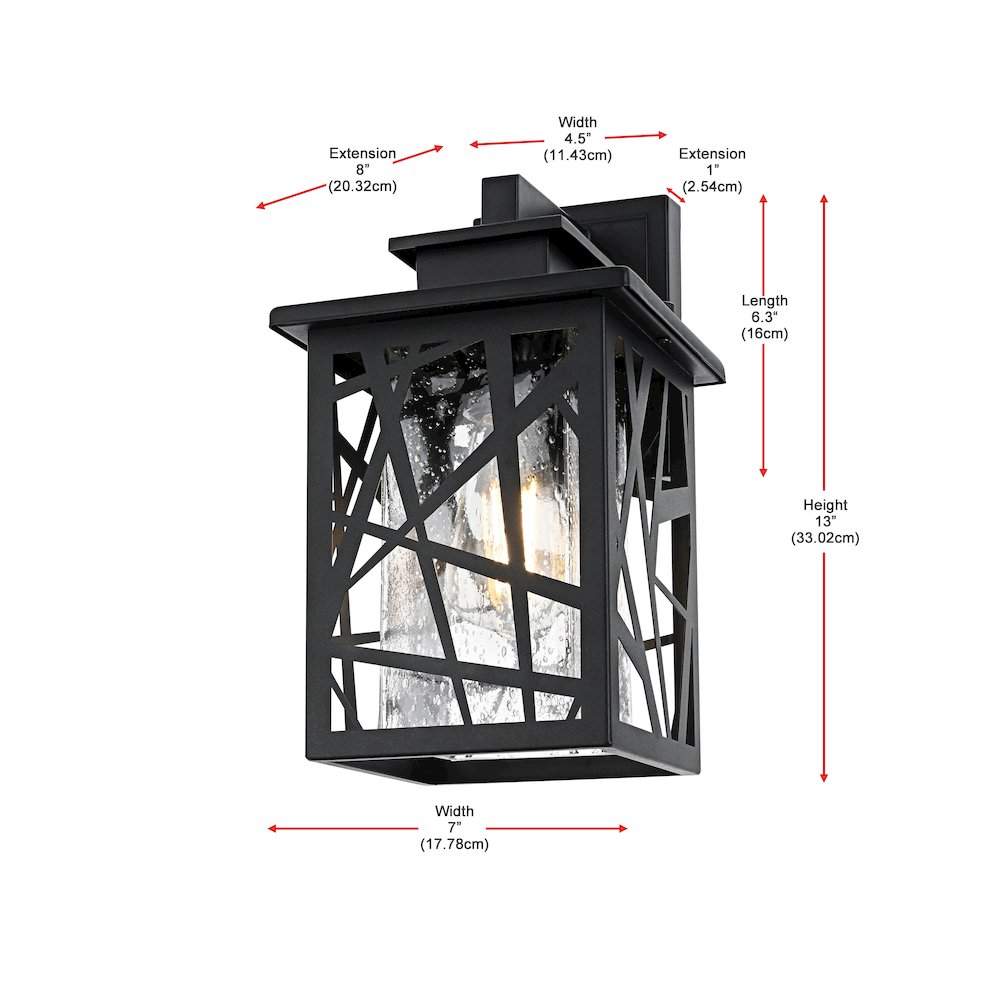 Clifford 7 inch Outdoor Pendant in Black. Picture 8