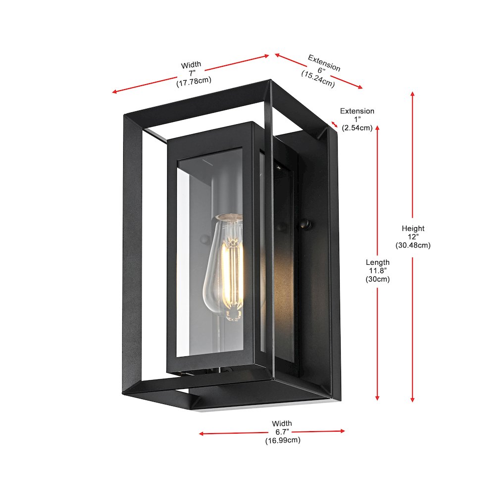 Etting 7 inch Outdoor Pendant in Black. Picture 8