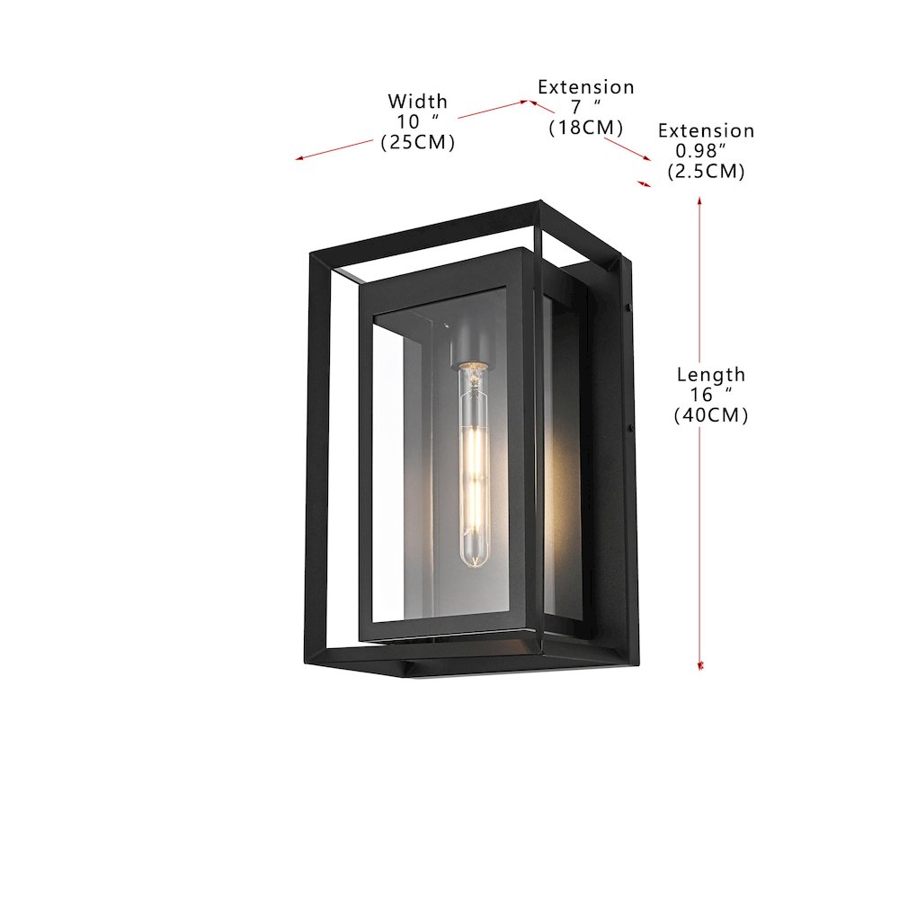 Etting 10 Inch Outdoor Wall Sconce In Black. Picture 8