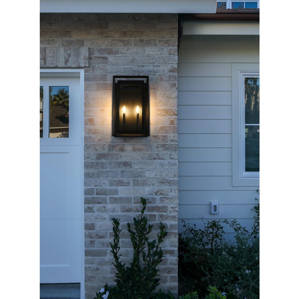 Etting 12 Inch Outdoor Wall Sconce In Black. Picture 2