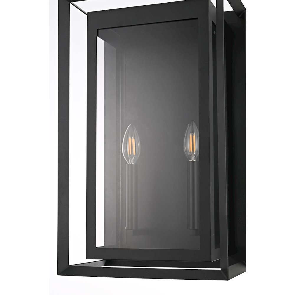 Etting 12 Inch Outdoor Wall Sconce In Black. Picture 5