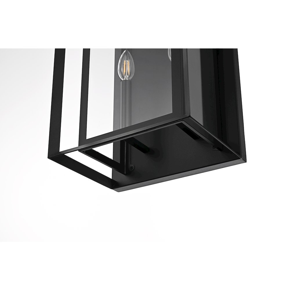 Etting 12 Inch Outdoor Wall Sconce In Black. Picture 6