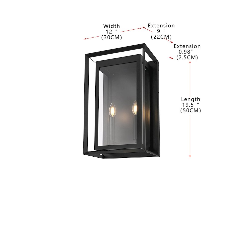 Etting 12 Inch Outdoor Wall Sconce In Black. Picture 8