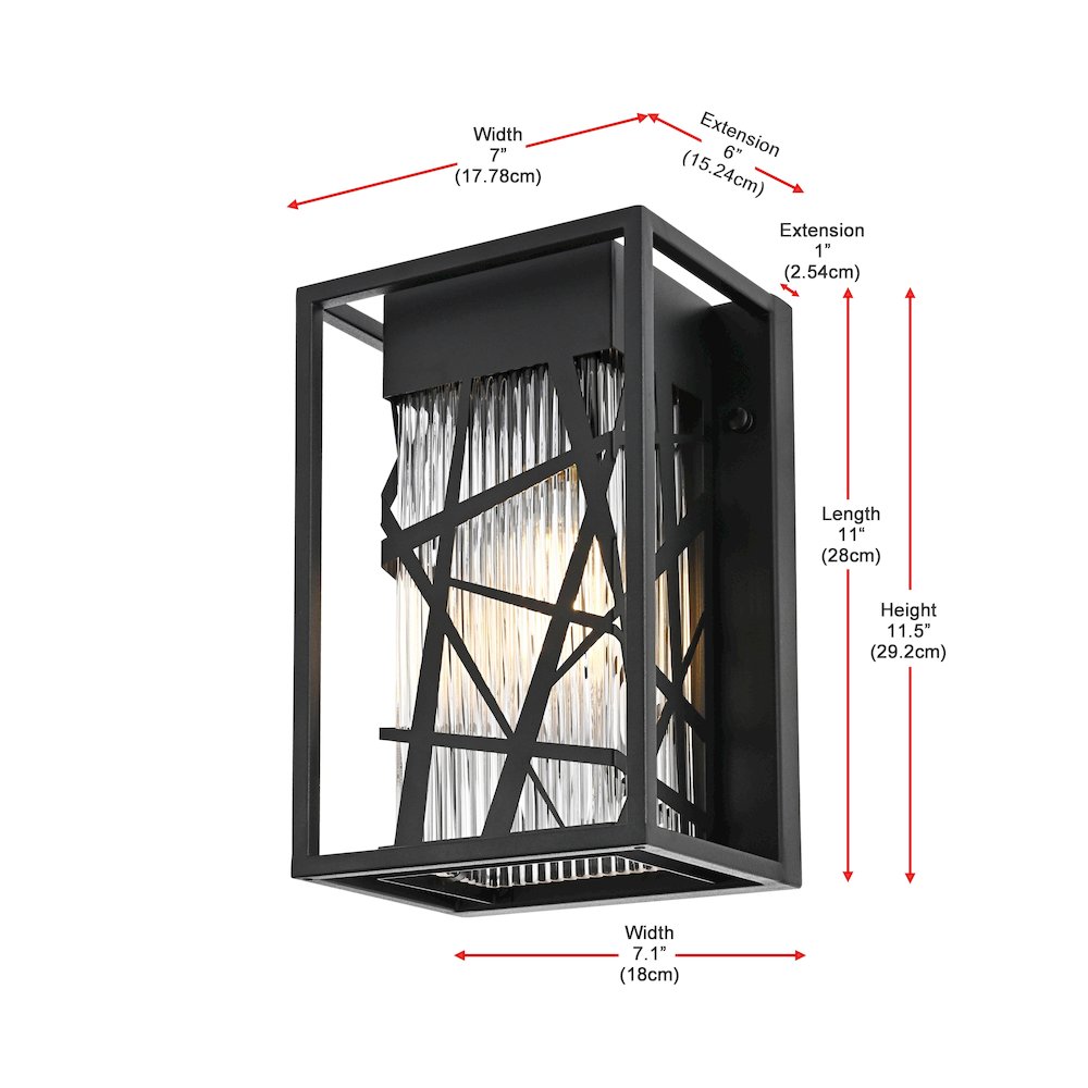 Eyre 7 inch Outdoor Pendant in Black. Picture 8