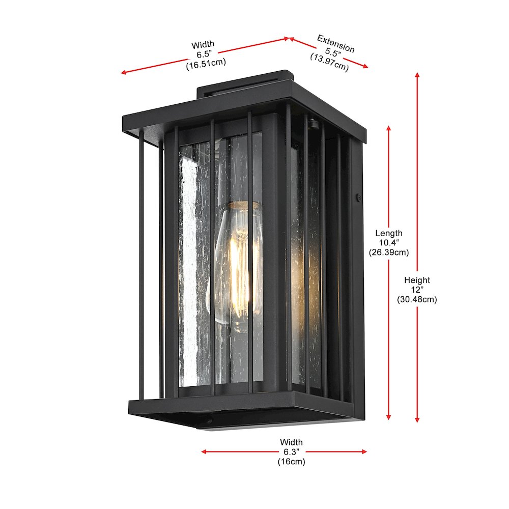 Sedgley 7 inch Outdoor Pendant in Black. Picture 8