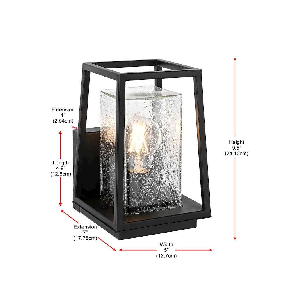 Lehigh 7 inch Outdoor Pendant in Black. Picture 8