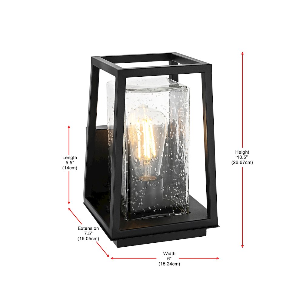 Lehigh 7 inch Outdoor Pendant in Black. Picture 8