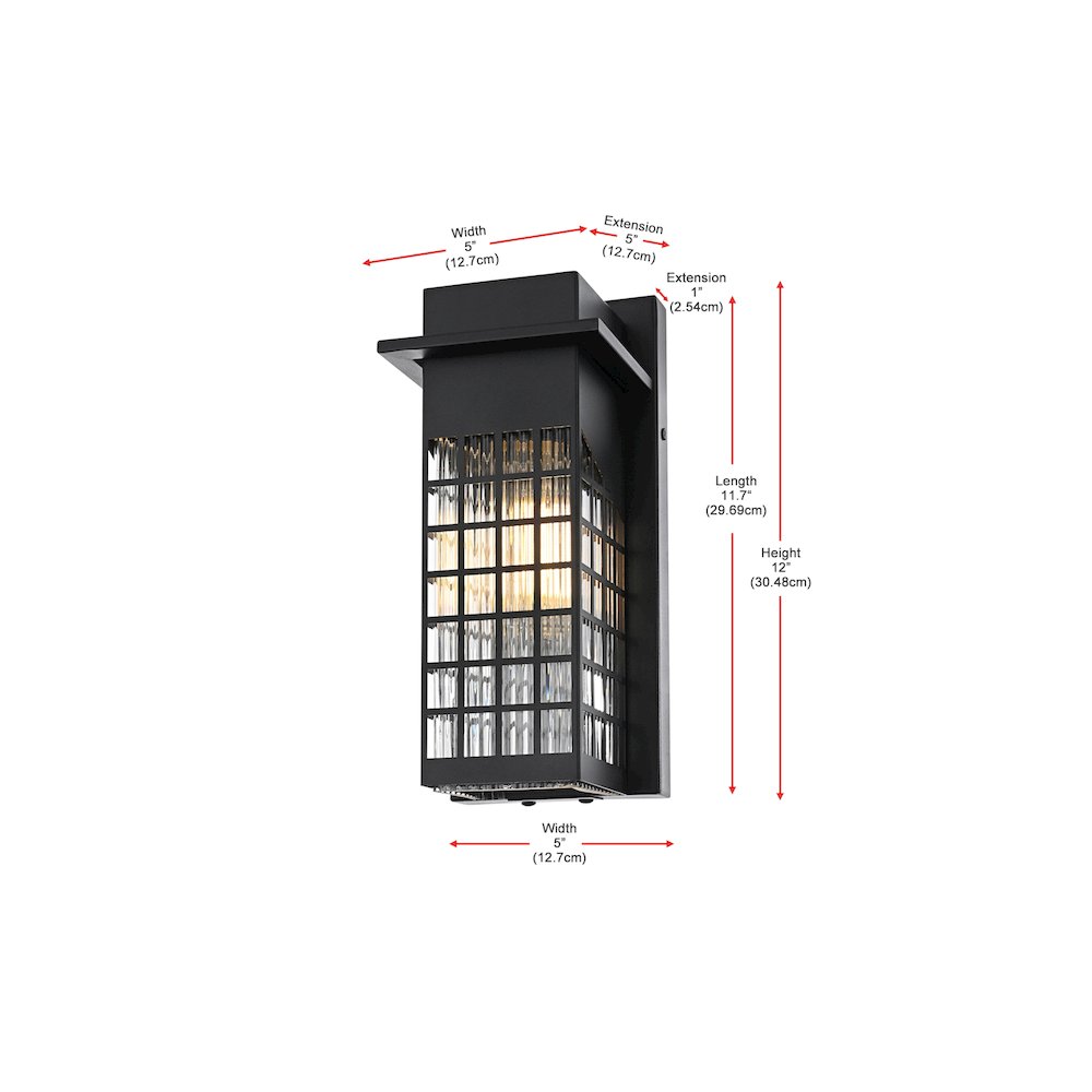 Palmer 7 inch Outdoor Pendant in Black. Picture 8