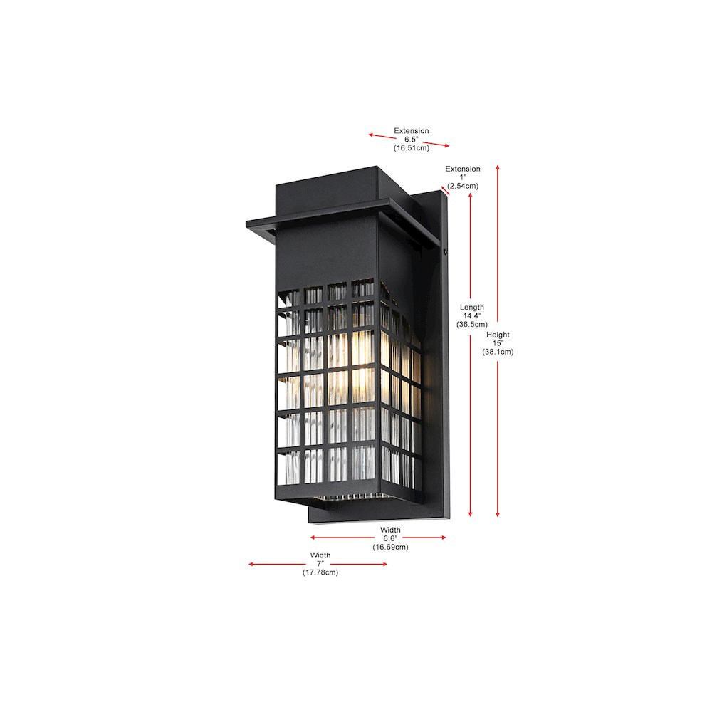 Palmer 7 inch Outdoor Pendant in Black. Picture 8