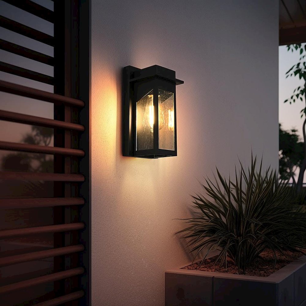 Dunton 7 inch Outdoor Pendant in Black. Picture 2