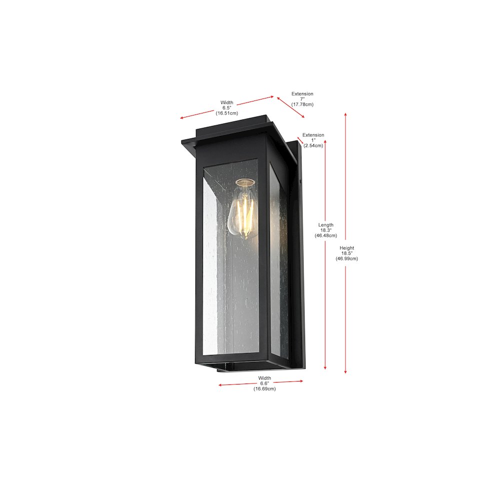 Dunton 7 inch Outdoor Pendant in Black. Picture 8