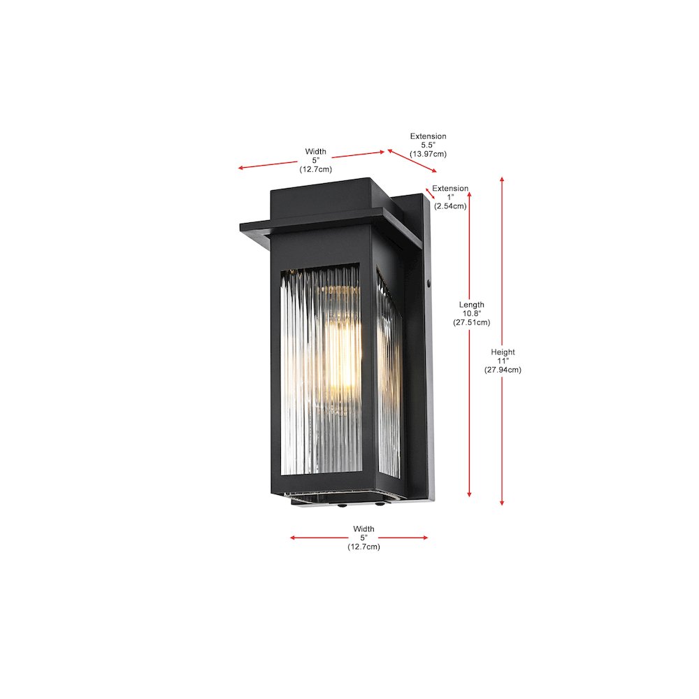 Fletcher 7 inch Outdoor Pendant in Black. Picture 8