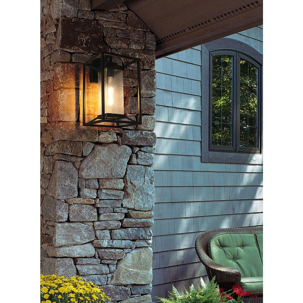 Morse 10 Inch Outdoor Wall Sconce In Black. Picture 2