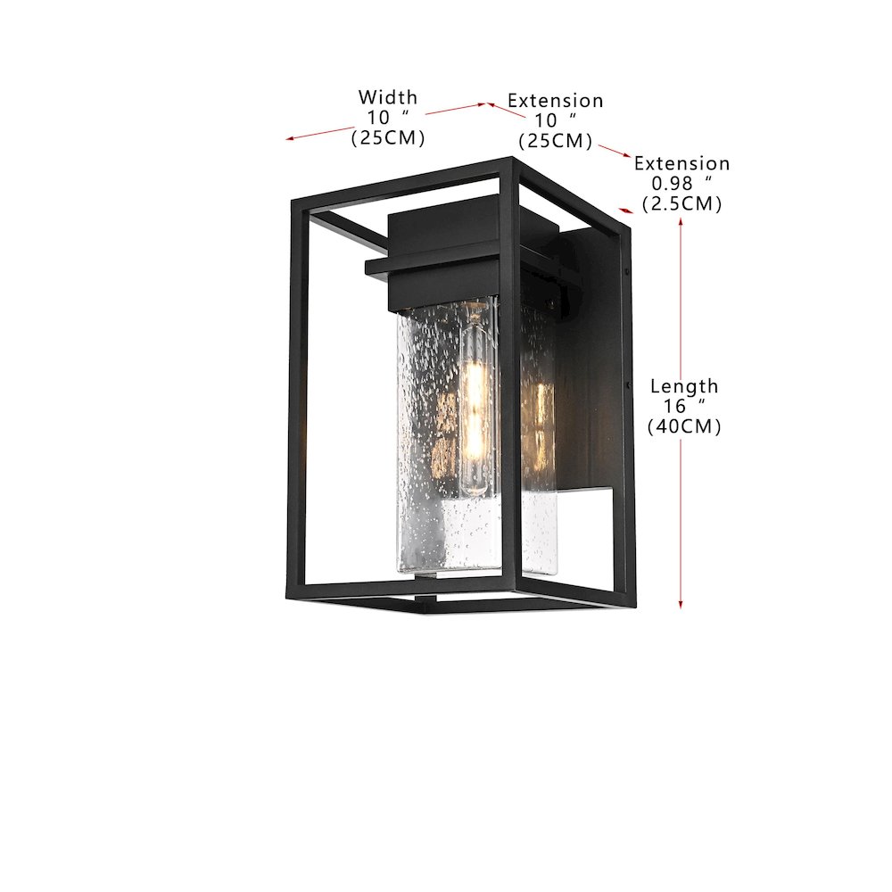 Morse 10 Inch Outdoor Wall Sconce In Black. Picture 8
