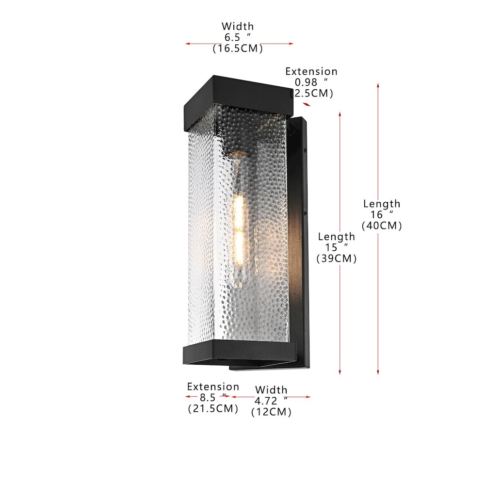 Swain 6.5 Inch Outdoor Wall Sconce In Black. Picture 8