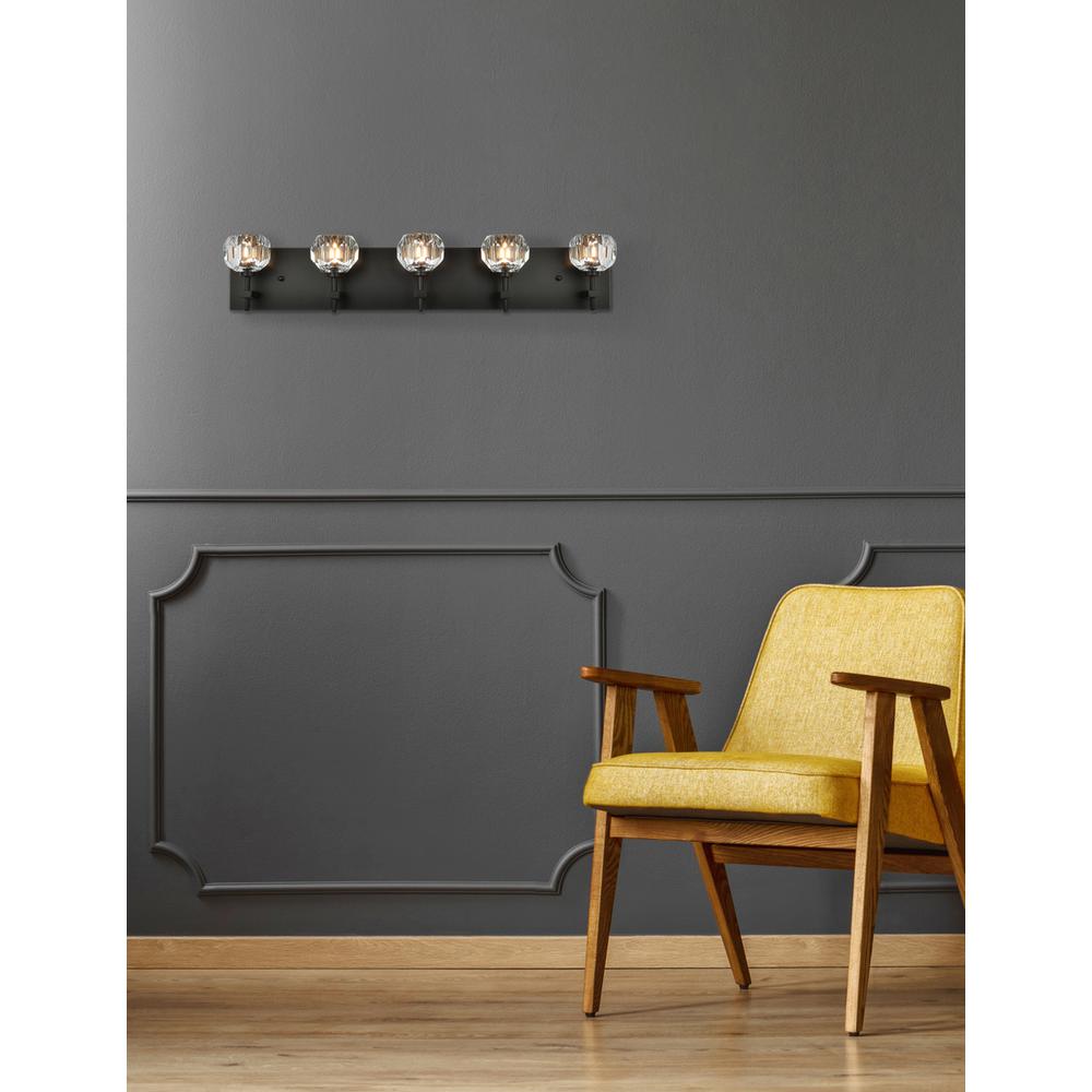 Graham 5 Light Wall Sconce in Black. Picture 7