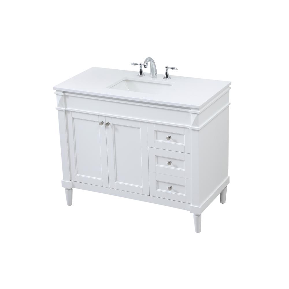 42 inch Single bathroom vanity in white. Picture 8