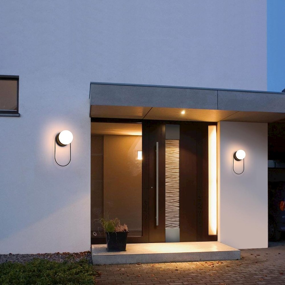 Silas 6 Inch Outdoor Wall Sconce In Black. Picture 2
