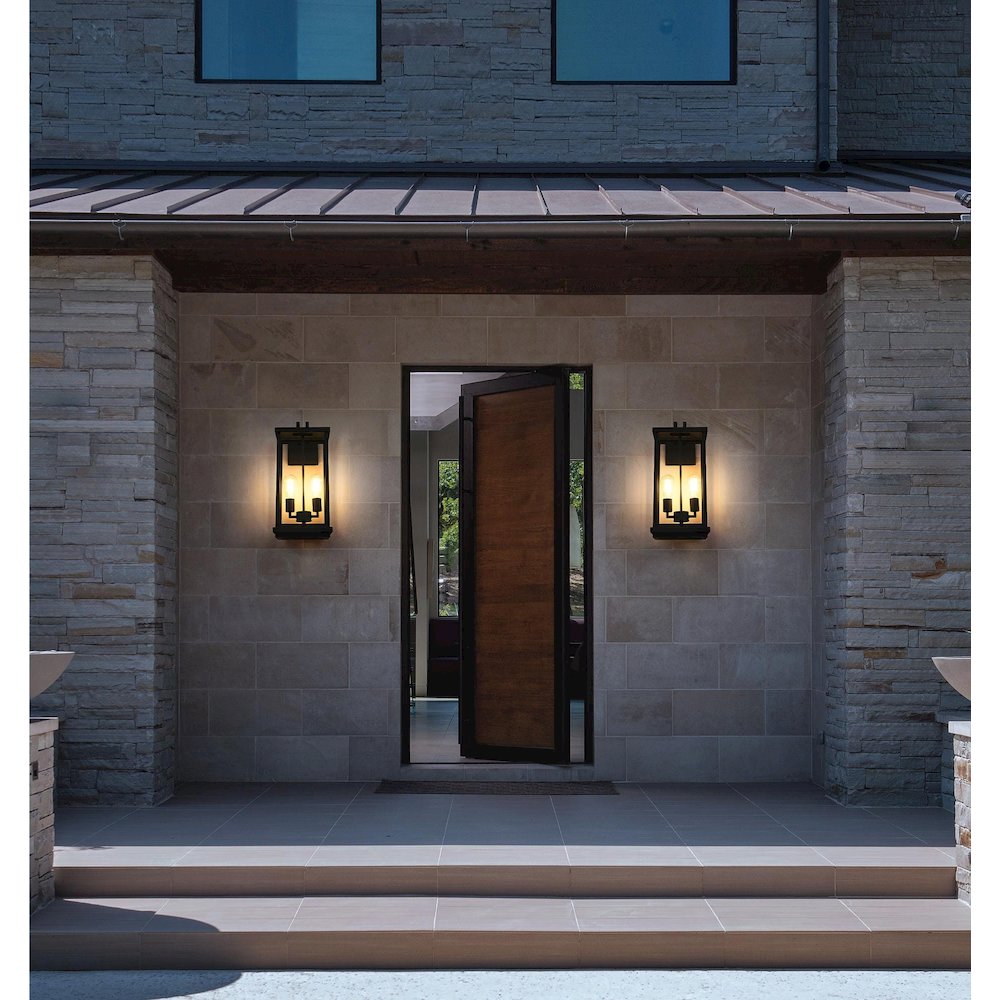 Theodore 9 Inch Outdoor Wall Sconce In Black. Picture 2