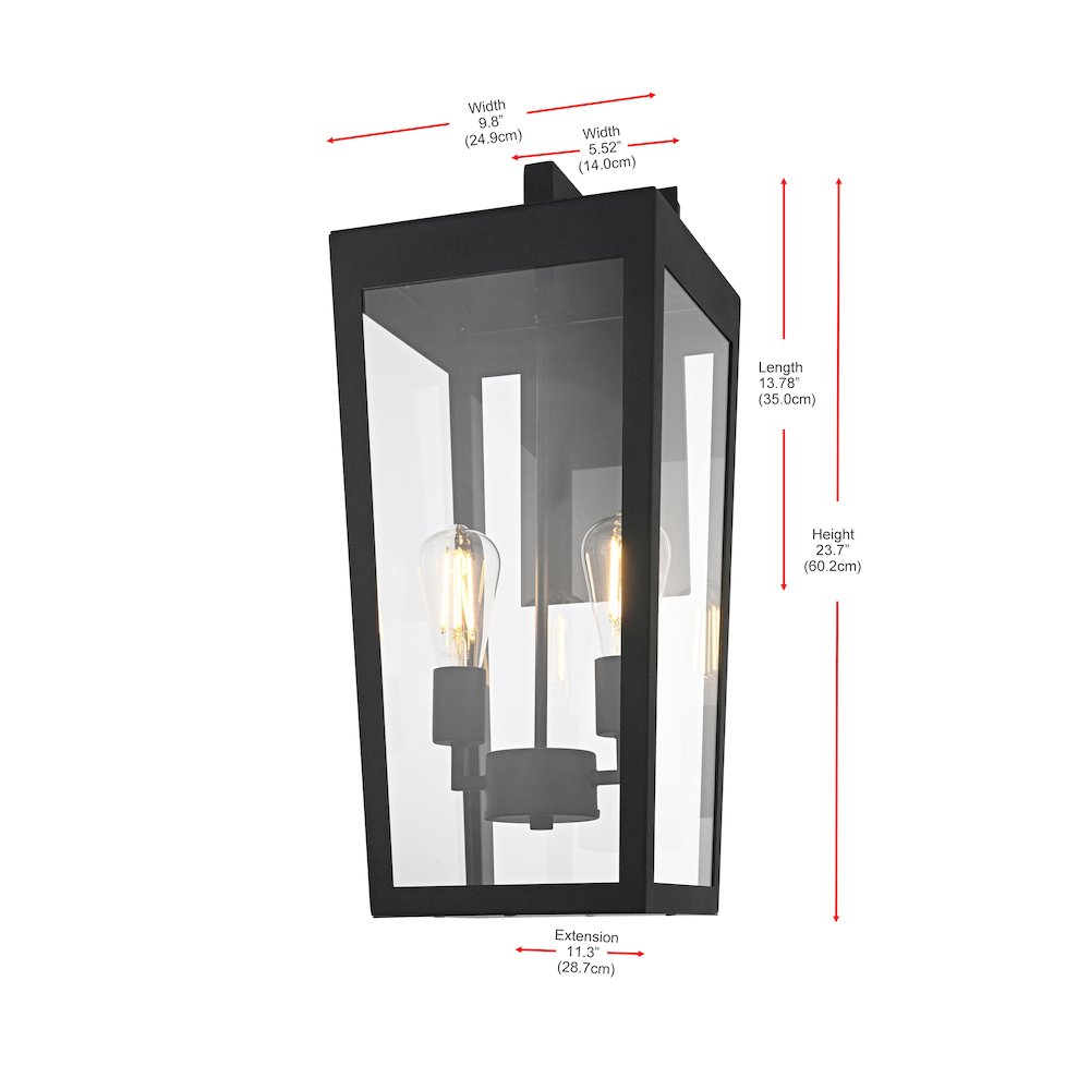 William 10 Inch Outdoor Wall Sconce In Black. Picture 8