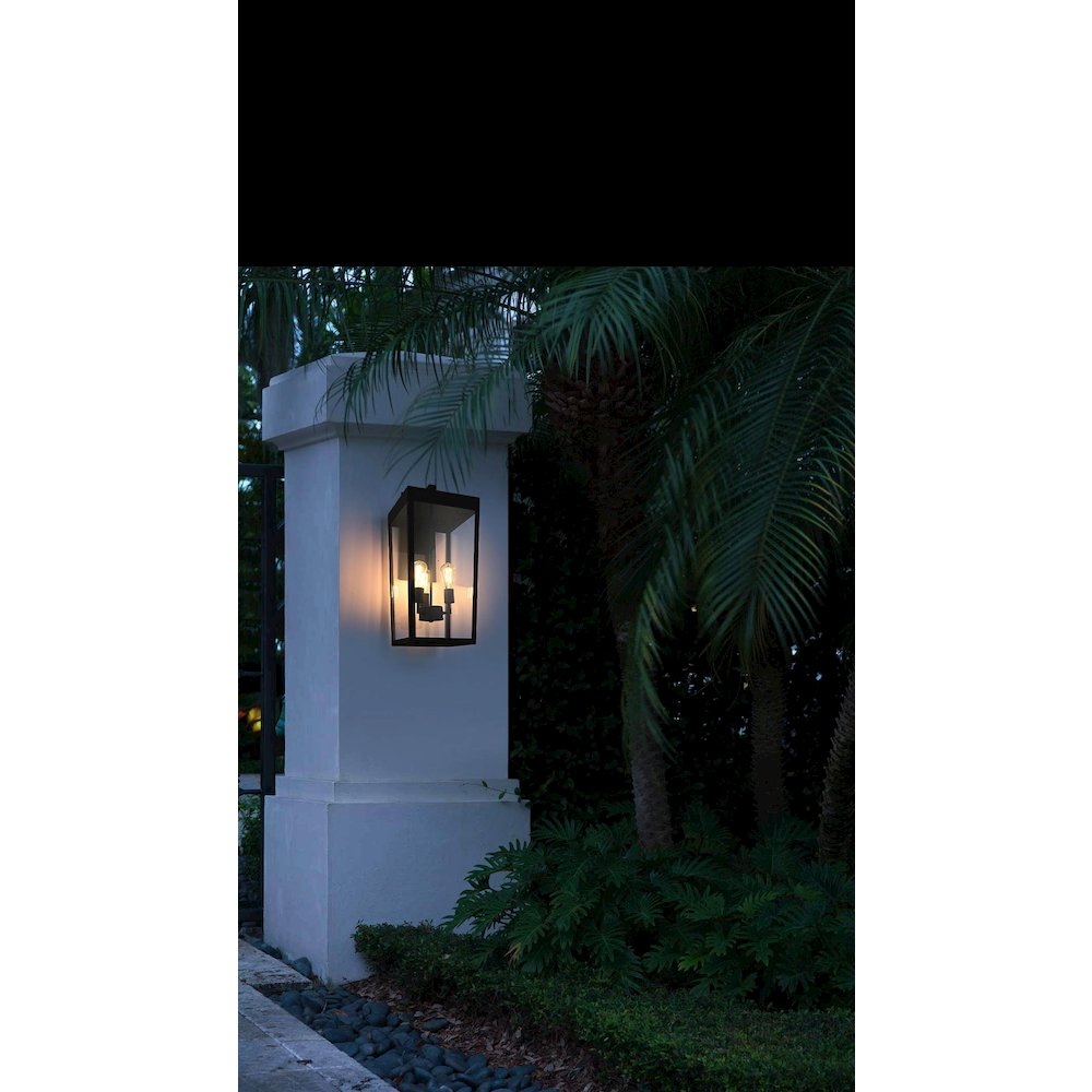 William 12 Inch Outdoor Wall Sconce In Black. Picture 2
